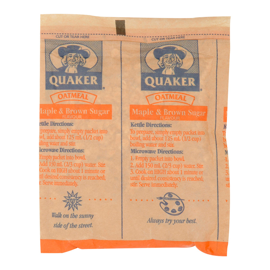 Cereal Oatmeal Maple Brown Sugar - 80 x 47 g - Quaker - Restaurant and Foodservice Ingredients - Canadian Distribution