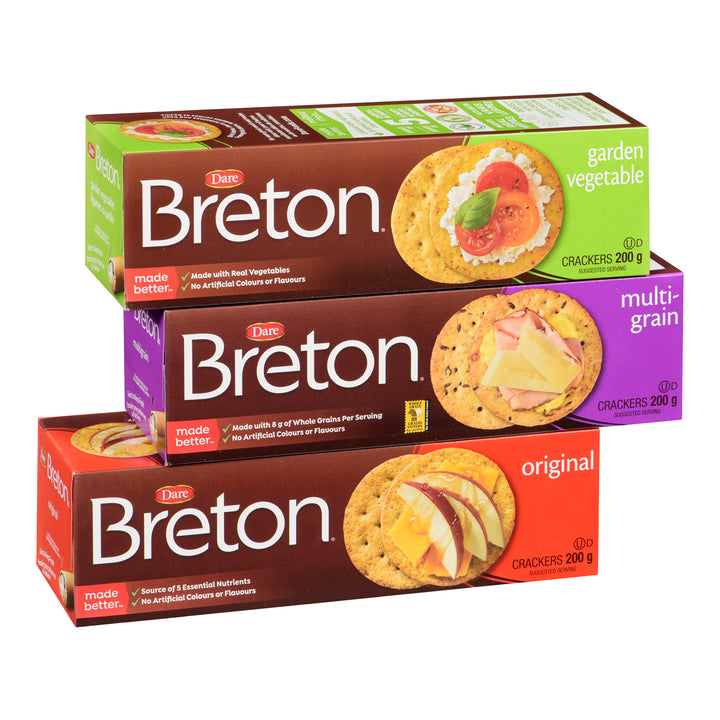 Cracker Breton Assortment - 24 x 200 g - Dare - Restaurant and Foodservice Ingredients - Canadian Distribution