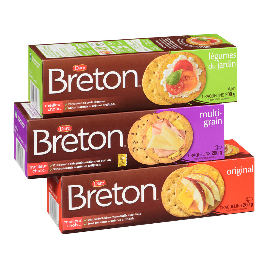 Cracker Breton Assortment - 24 x 200 g - Dare - Restaurant and Foodservice Ingredients - Canadian Distribution