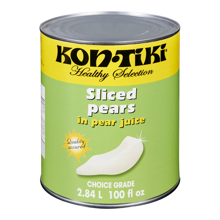 Pear Sliced In Natural Juice - 6 x 2.84 L - Kontiki - Restaurant and Foodservice Ingredients - Canadian Distribution