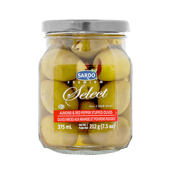 SARDO - ALMOND & RED PEPPER STUFFED OLIVES 6x375 ML