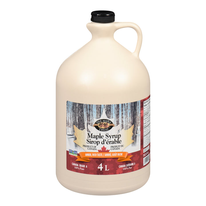 Syrup Maple Pure - 4 x 4 L (Case = 1 x 4 L) - The Maple Treat - Restaurant and Foodservice Ingredients - Canadian Distribution