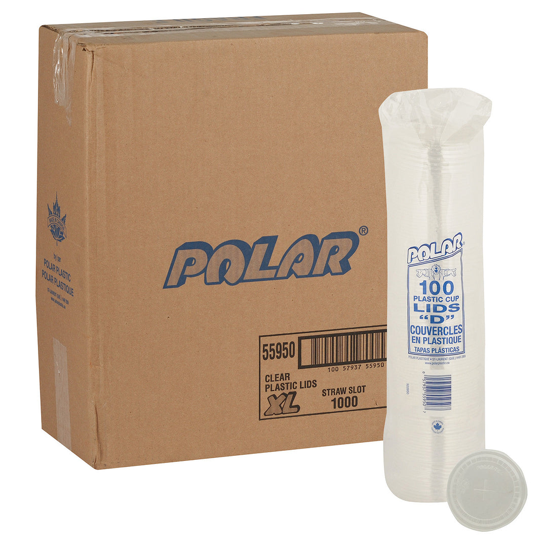 Lid Plastic Flat With Straw 16/20 oz. - 10 x 100 count - Polar - Packaging and Accessories - Restaurant Supplies and Equipment - Canadian Distribution