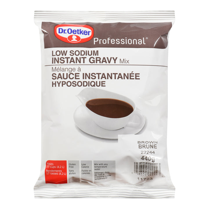 Gravy Brown Mix Instant Low-Sodium - 6 x 440 g - Oetker - Restaurant and Foodservice Ingredients - Canadian Distribution