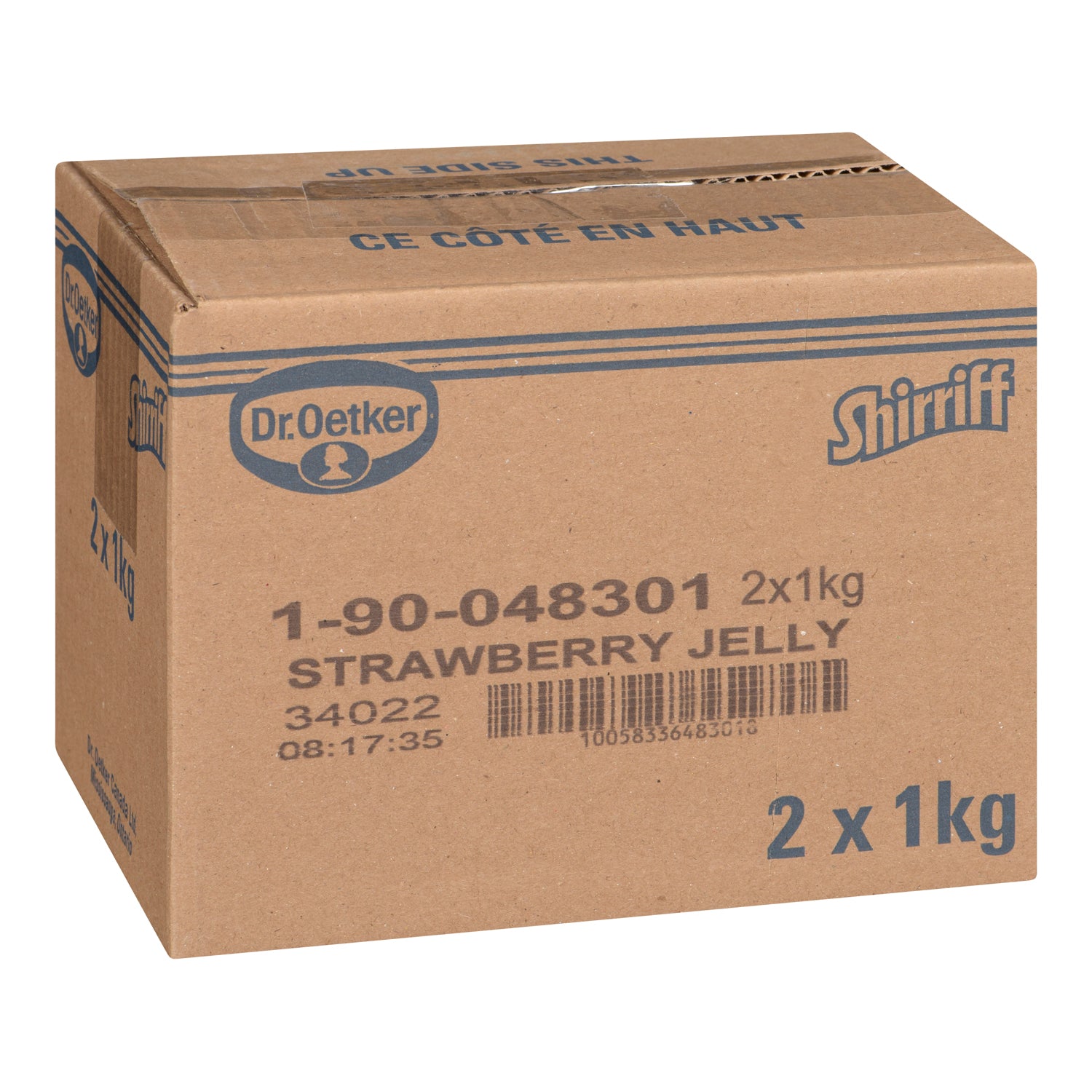 Gelatin Strawberry Powder - 2 x 1 kg - Shirriff - Baking Mixes and