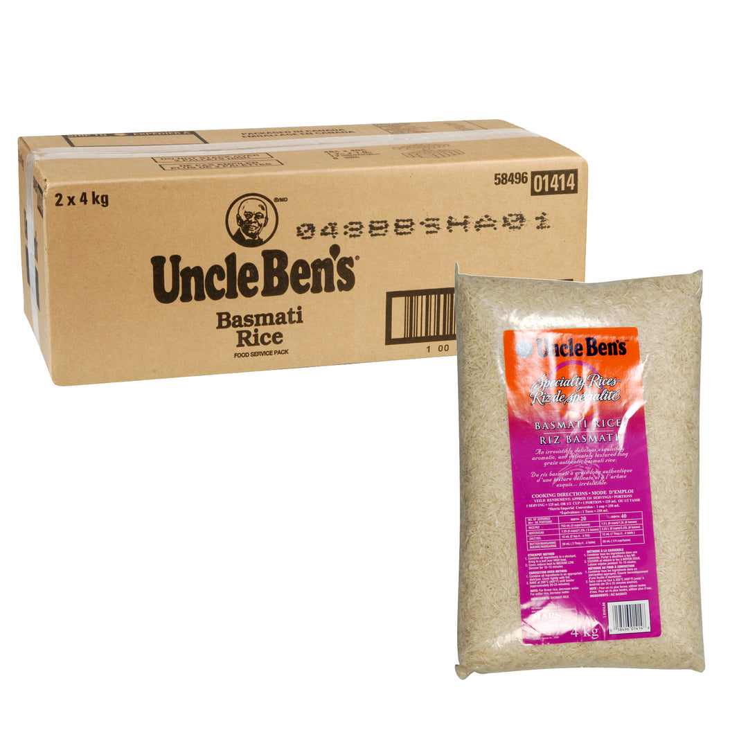 Rice Basmati - 2 x 4 kg - Uncle Bens - Restaurant and Foodservice Ingredients - Canadian Distribution