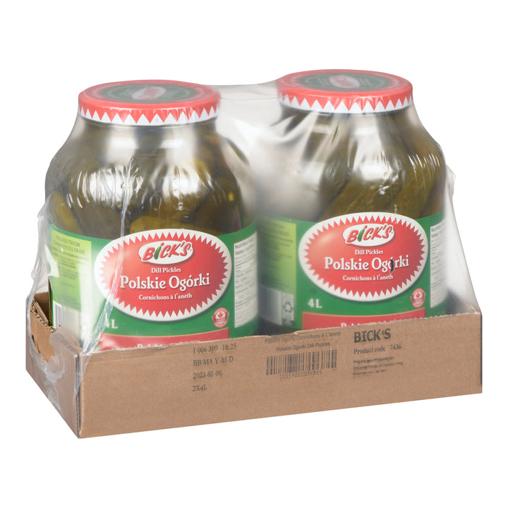 Pickle Dill Fresh Pack Garlic - 2 x 4 L - Bicks Pickles - Restaurant and Foodservice Ingredients - Canadian Distribution