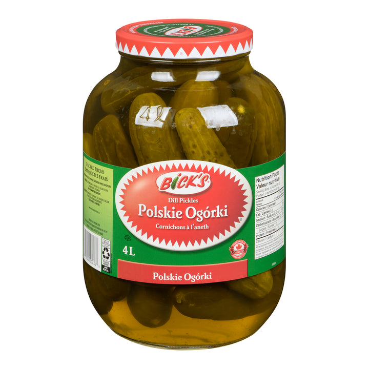 Pickle Dill Fresh Pack Garlic - 2 x 4 L - Bicks Pickles - Restaurant and Foodservice Ingredients - Canadian Distribution