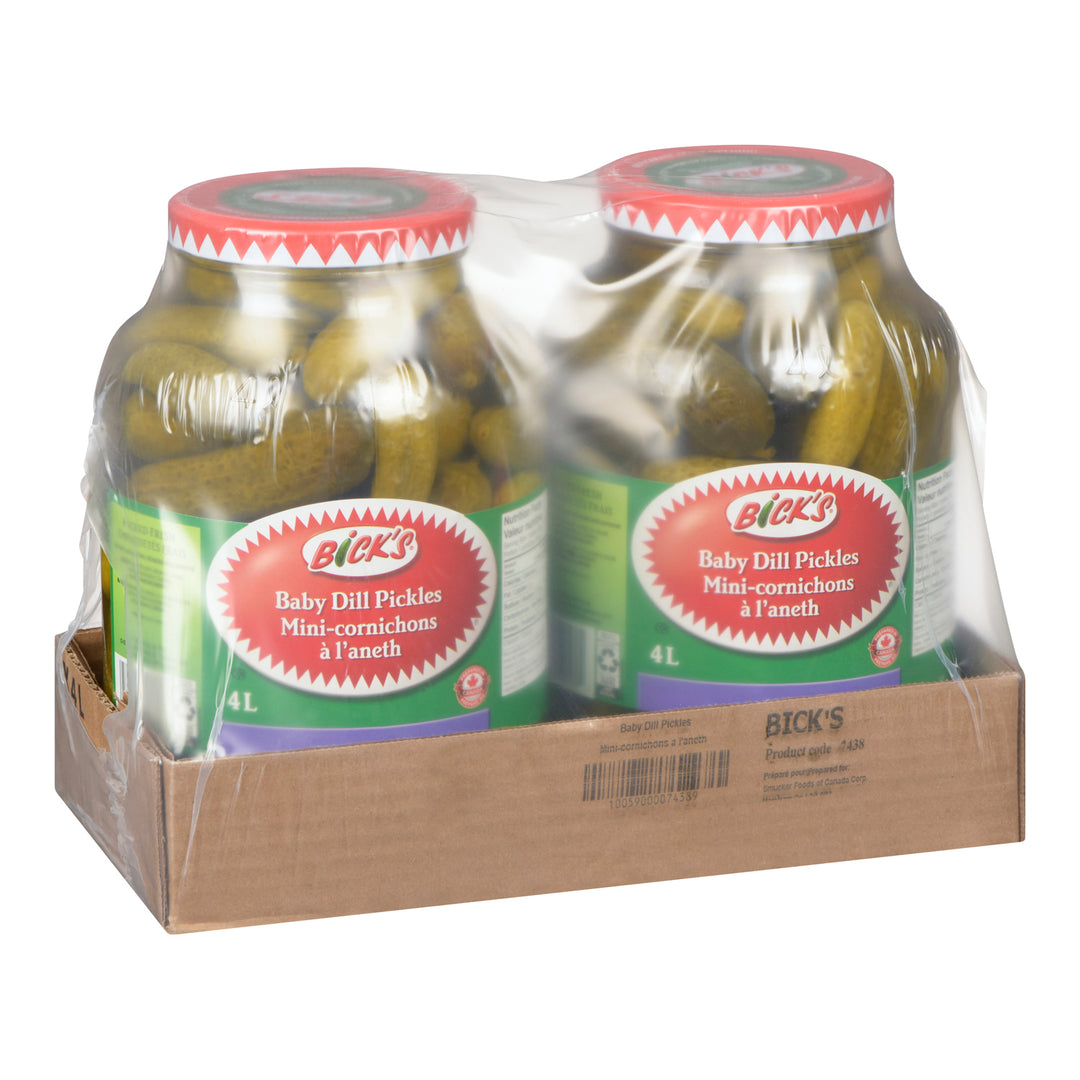 Pickle Dill Whole Baby - 2 x 4 Lr - Bicks Pickles - Restaurant and Foodservice Ingredients - Canadian Distribution