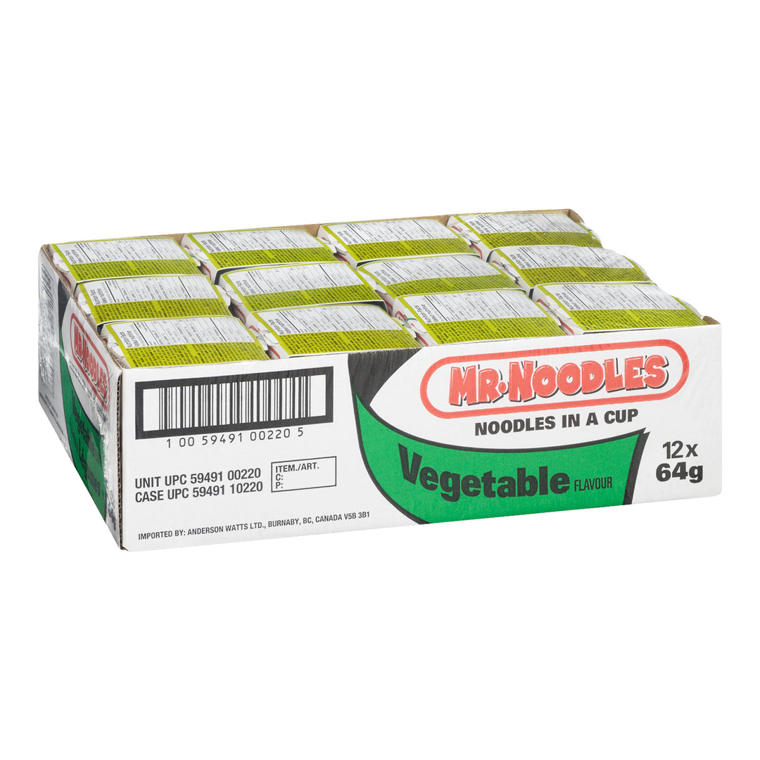 Soup Vegetable Noodle Cup - 12 x 64 g - Mr Noodles - Restaurant and Foodservice Ingredients - Canadian Distribution