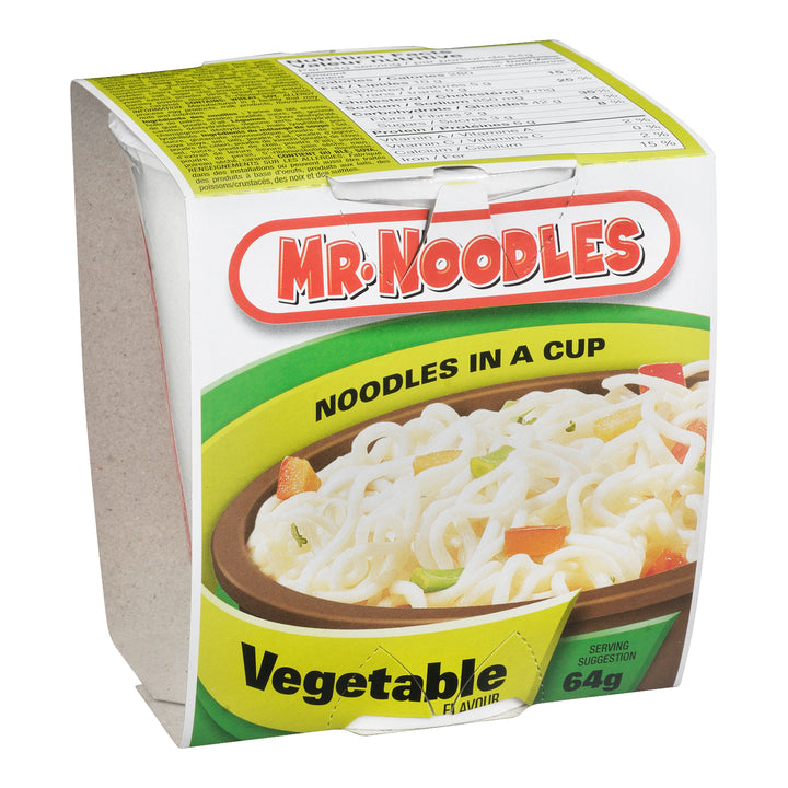 Soup Vegetable Noodle Cup - 12 x 64 g - Mr Noodles - Restaurant and Foodservice Ingredients - Canadian Distribution