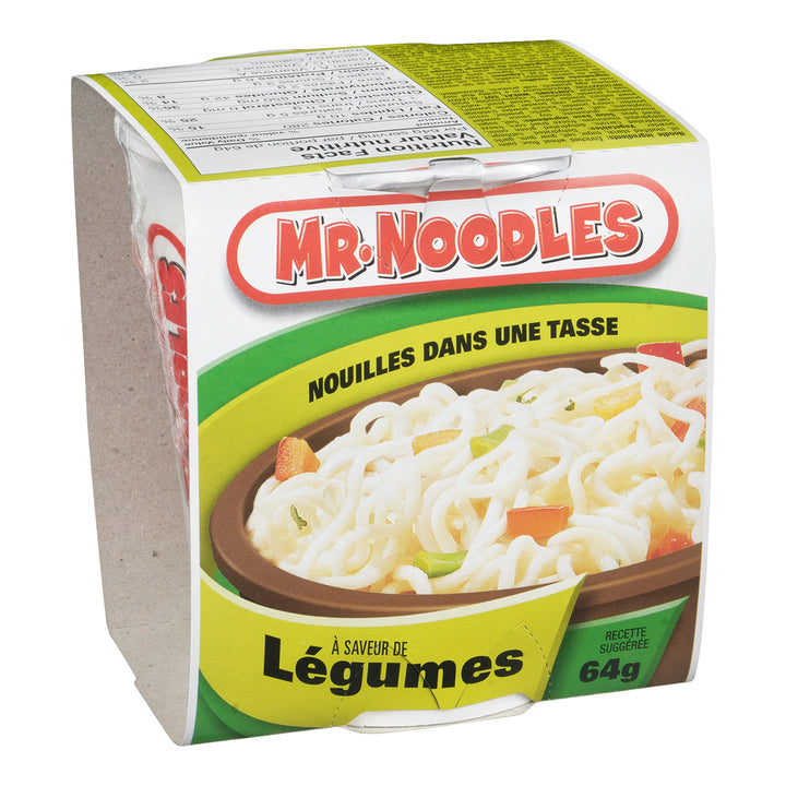 Soup Vegetable Noodle Cup - 12 x 64 g - Mr Noodles - Restaurant and Foodservice Ingredients - Canadian Distribution