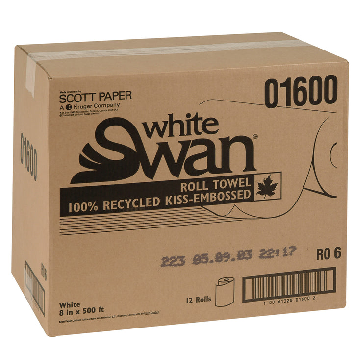 Towel Paper Roll 8 in. White - 12 x 500 ft - White Swan - Packaging and Accessories - Restaurant Supplies and Equipment - Canadian Distribution