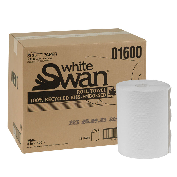 Towel Paper Roll 8 in. White - 12 x 500 ft - White Swan - Packaging and Accessories - Restaurant Supplies and Equipment - Canadian Distribution