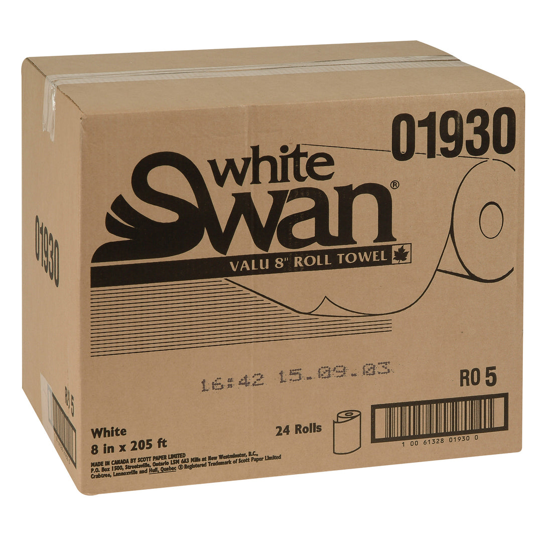 Towel Paper Roll White 7.5 in. Hand - 24 x 205 ft - White Swan - Packaging and Accessories - Restaurant Supplies and Equipment - Canadian Distribution