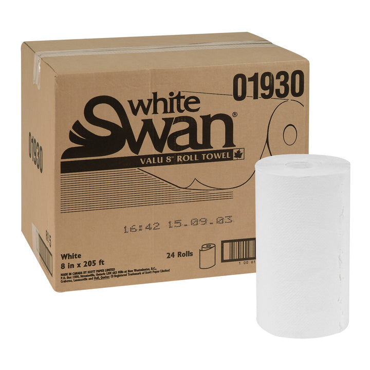 Towel Paper Roll White 7.5 in. Hand - 24 x 205 ft - White Swan - Packaging and Accessories - Restaurant Supplies and Equipment - Canadian Distribution