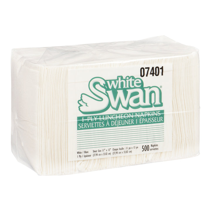 Napkin Paper Lunch White 1 Ply - 12 x 500 each - White Swan - Packaging and Accessories - Restaurant Supplies and Equipment - Canadian Distribution