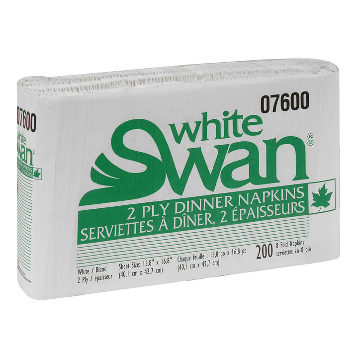 Napkin Paper Dinner 1/8 Fold 2 Ply White - 12 x 200 count - White Swan - Packaging and Accessories - Restaurant Supplies and Equipment - Canadian Distribution