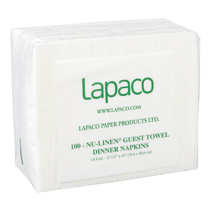 Napkin Dinner NuLinen White 1/8 Fold - 5 x 100 count - Lapaco - Packaging and Accessories - Restaurant Supplies and Equipment - Canadian Distribution