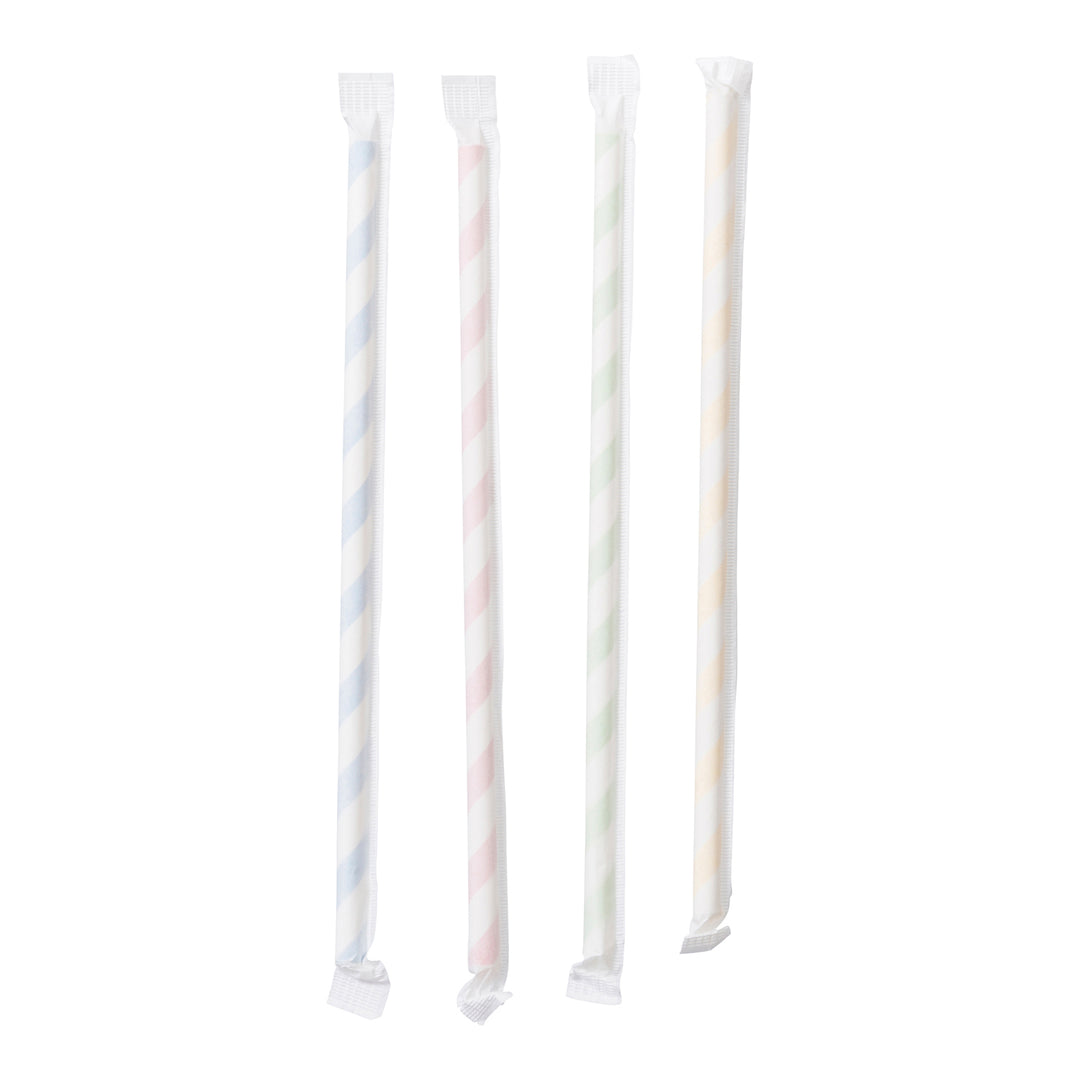 Straw Paper Milkshake Wrapped 8 in. - 4 x 400 count - Stone Container - Packaging and Accessories - Restaurant Supplies and Equipment - Canadian Distribution