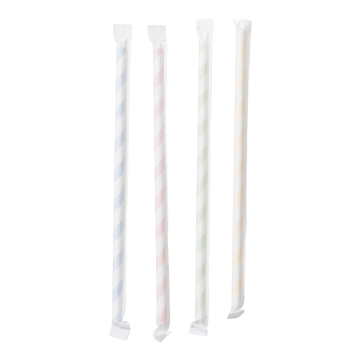 Straw Paper Milkshake Wrapped 8 in. - 4 x 400 count - Stone Container - Packaging and Accessories - Restaurant Supplies and Equipment - Canadian Distribution