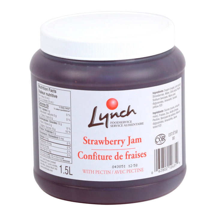 Jam Strawberry With Pectin - 6 x 1.5 L (Case = 1 x 1.5 L) - Lynch - Restaurant and Foodservice Ingredients - Canadian Distribution