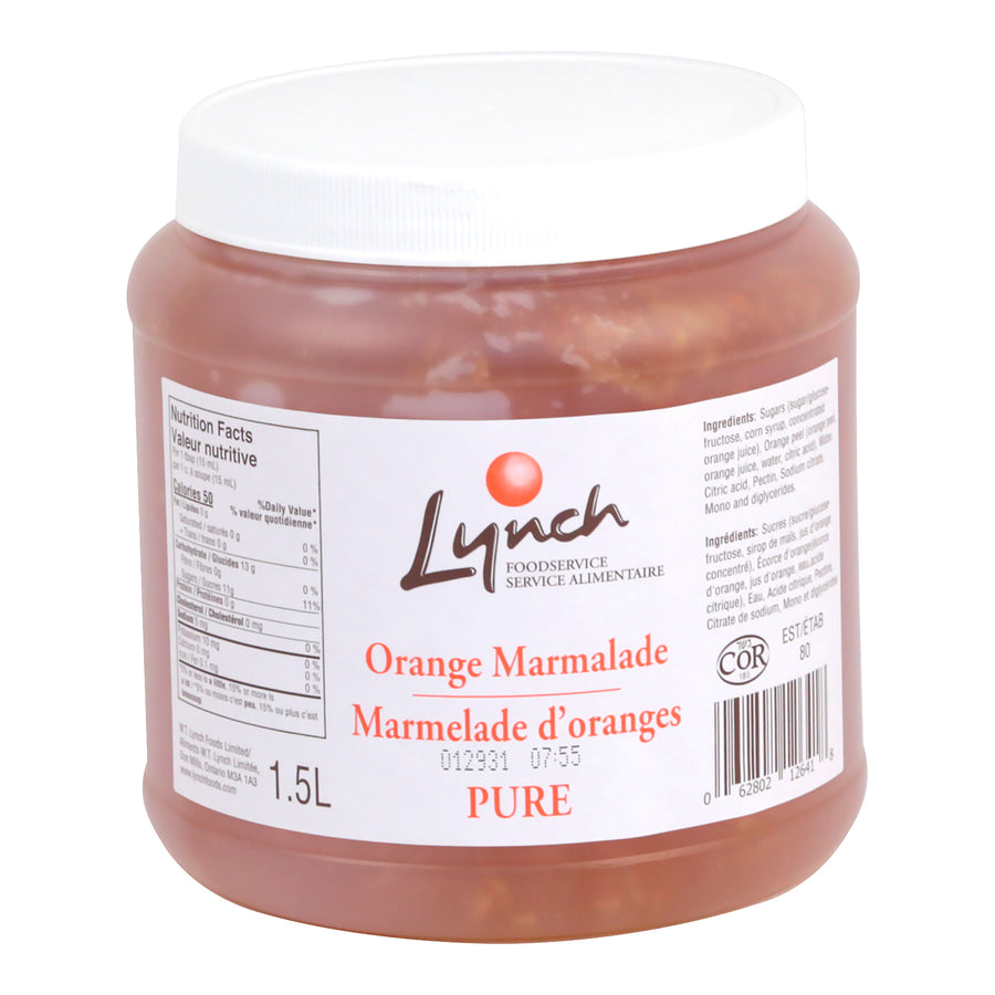 Marmalade Orange Pure - 1.5L Jar (Case = 6 x 1.5L) - Lynch - Baking Mixes and Ingredients - Canadian Distribution