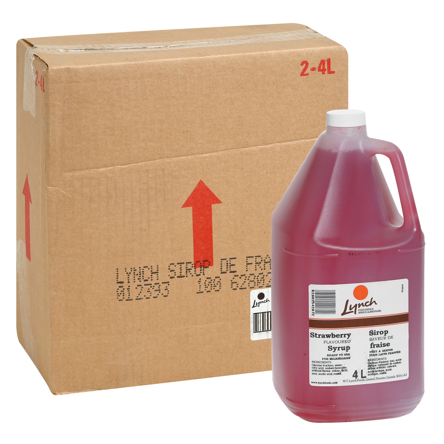Syrup Strawberry Milkshake - 2 x 4 L - Lynch - Baking Mixes and
