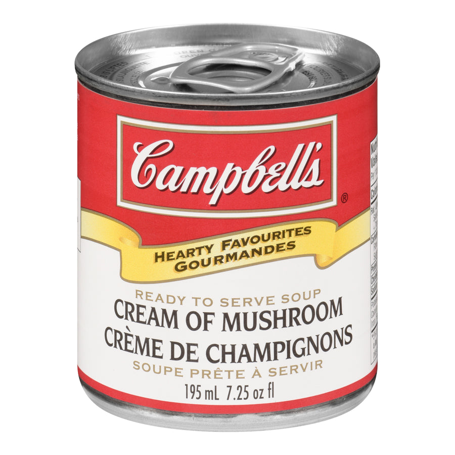 Soup Cream Of Mushroom Ready-To-Serve - 12 x 195 mL - Campbell's Soup - Restaurant and Foodservice Ingredients - Canadian Distribution