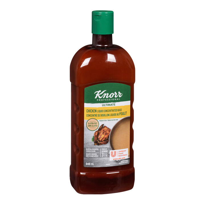 Base Chicken Liquid Concentrate Gluten-Free - 4 x 946 mL - Knorr Swiss - Restaurant and Foodservice Ingredients - Canadian Distribution