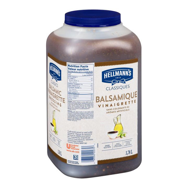 Dressing Balsamic Vinaigrette Gluten-Free - 2 x 3.78 L - Hellmans - Restaurant and Foodservice Ingredients - Canadian Distribution