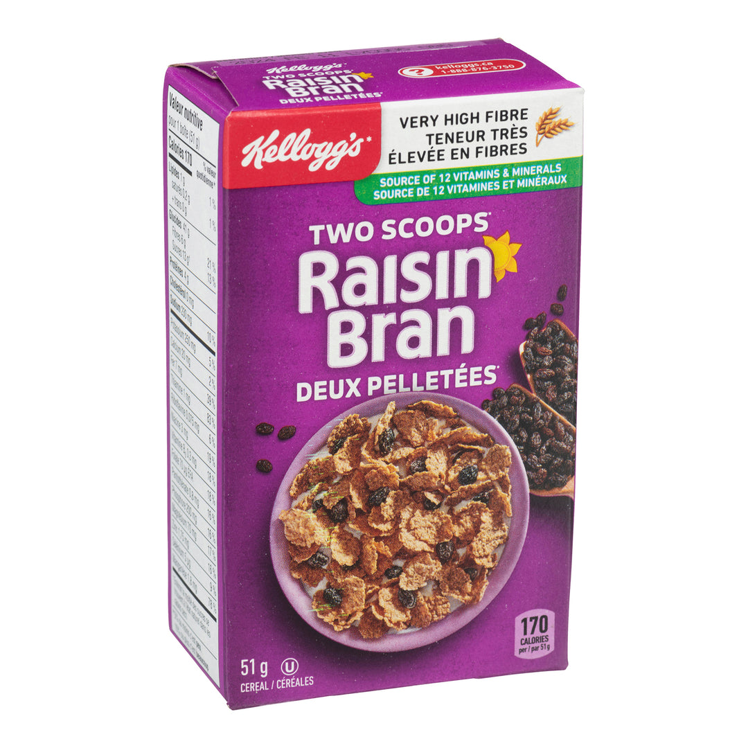 Cereal Raisin Bran - 70 x 51 g - Kellogg's - Restaurant and Foodservice Ingredients - Canadian Distribution