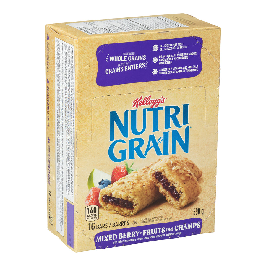 Snack Bar Nutrigrain Mixed Berry - 48 x 37 g - Kellogg's - Restaurant and Foodservice Ingredients - Canadian Distribution