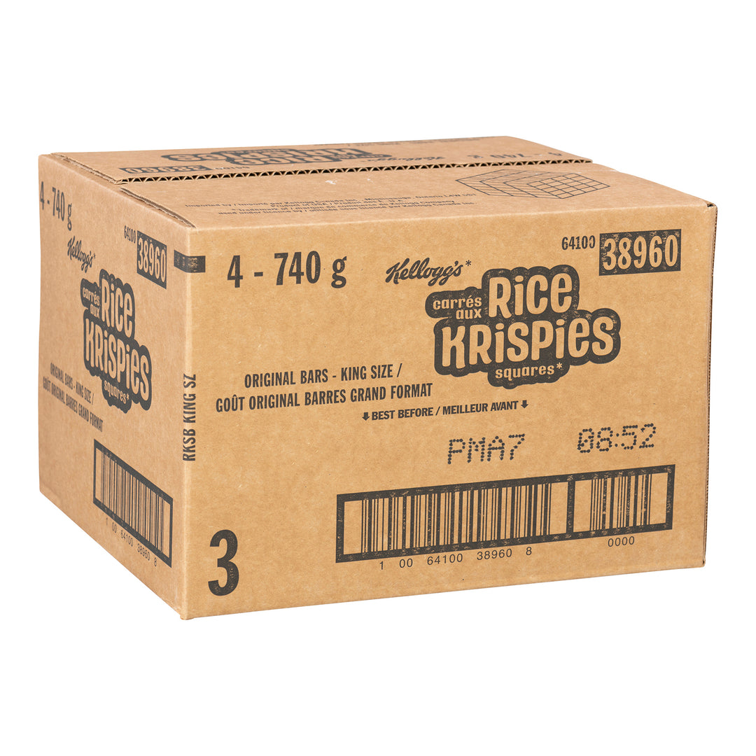 Snack Rice Krispies Bar Square 37 g. - 4 x 20 count - Kellogg's - Restaurant and Foodservice Ingredients - Canadian Distribution