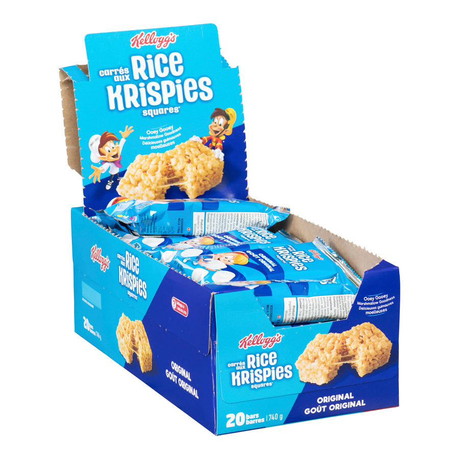 Snack Rice Krispies Bar Square 37 g. - 4 x 20 count - Kellogg's - Restaurant and Foodservice Ingredients - Canadian Distribution