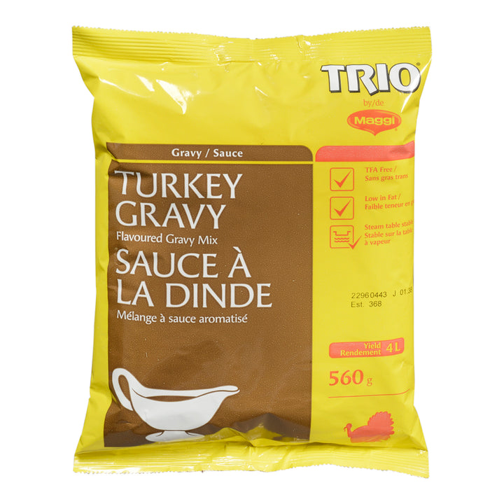 Sauce Mix Turkey Gravy - 8 x 560 g - Trio - Restaurant and Foodservice Ingredients - Canadian Distribution