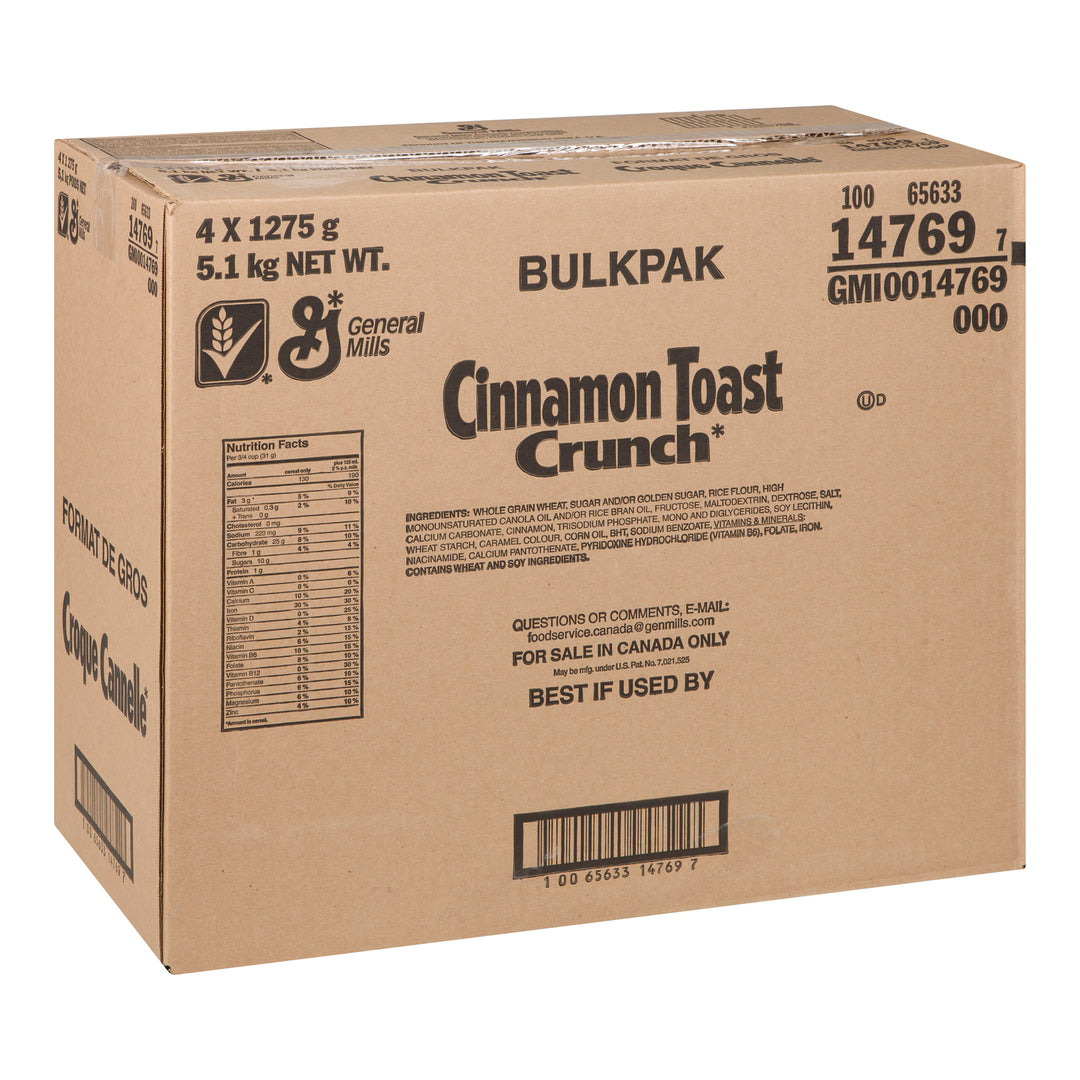 Cereal Cinnamon Toast Crunch - 4 x 1275 g - General Mills - Restaurant and Foodservice Ingredients - Canadian Distribution