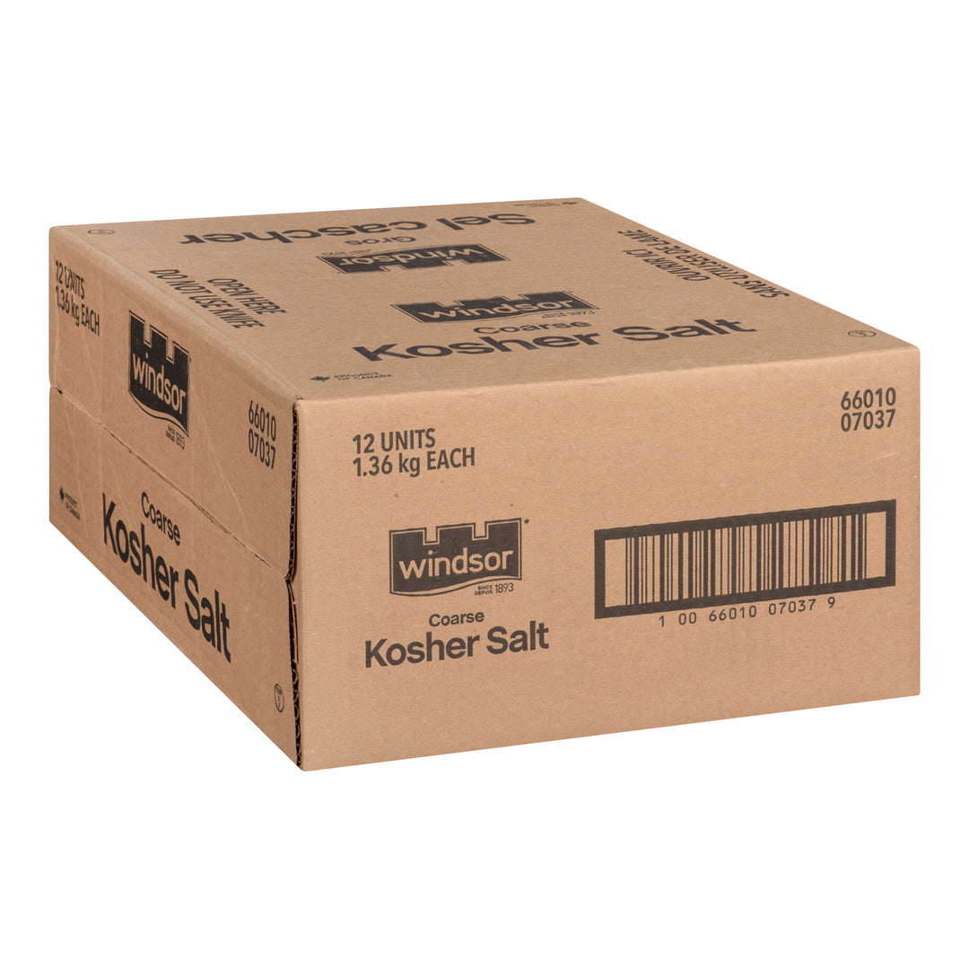 Salt Coarse Kosher - 12 x 1.36 kg (Case = 1 x 1.36 kg) - Windsor - Restaurant and Foodservice Ingredients - Canadian Distribution