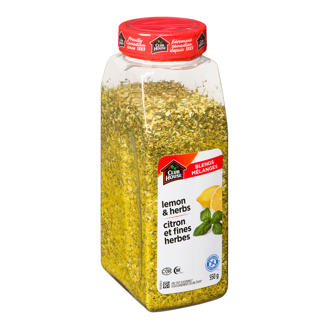 Seasoning Lemon & Herb - 12 x 550 g (Case = 1 x 550 g) - Clubhouse - Restaurant and Foodservice Ingredients - Canadian Distribution