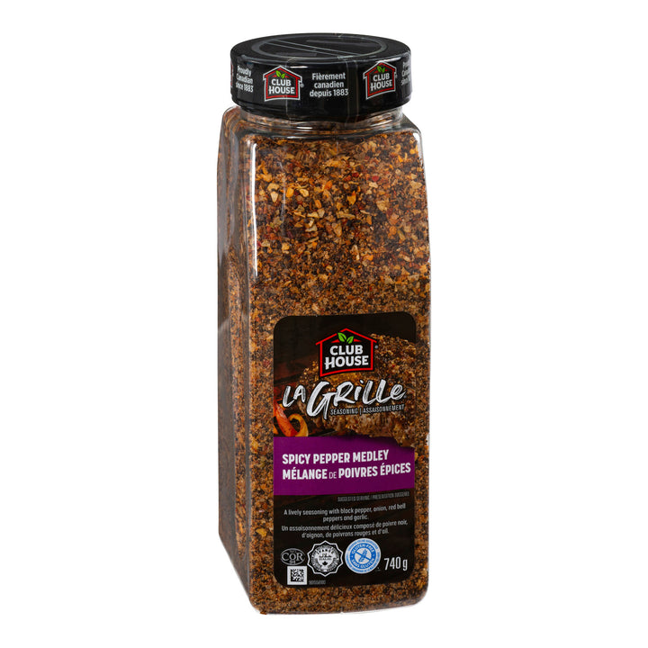 Seasoning Pepper Medley Spicy - 12 x 740 g - Clubhouse - Restaurant and Foodservice Ingredients - Canadian Distribution