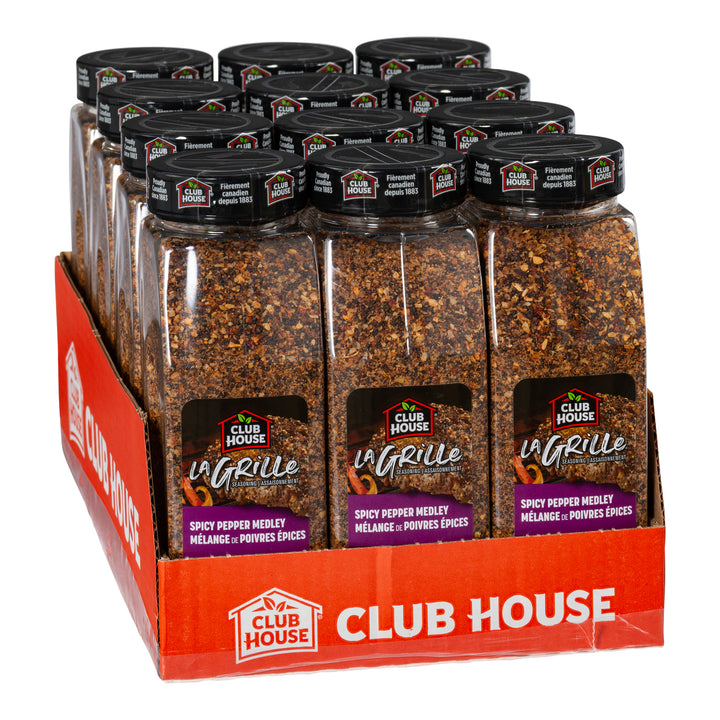 Seasoning Pepper Medley Spicy - 12 x 740 g - Clubhouse - Restaurant and Foodservice Ingredients - Canadian Distribution