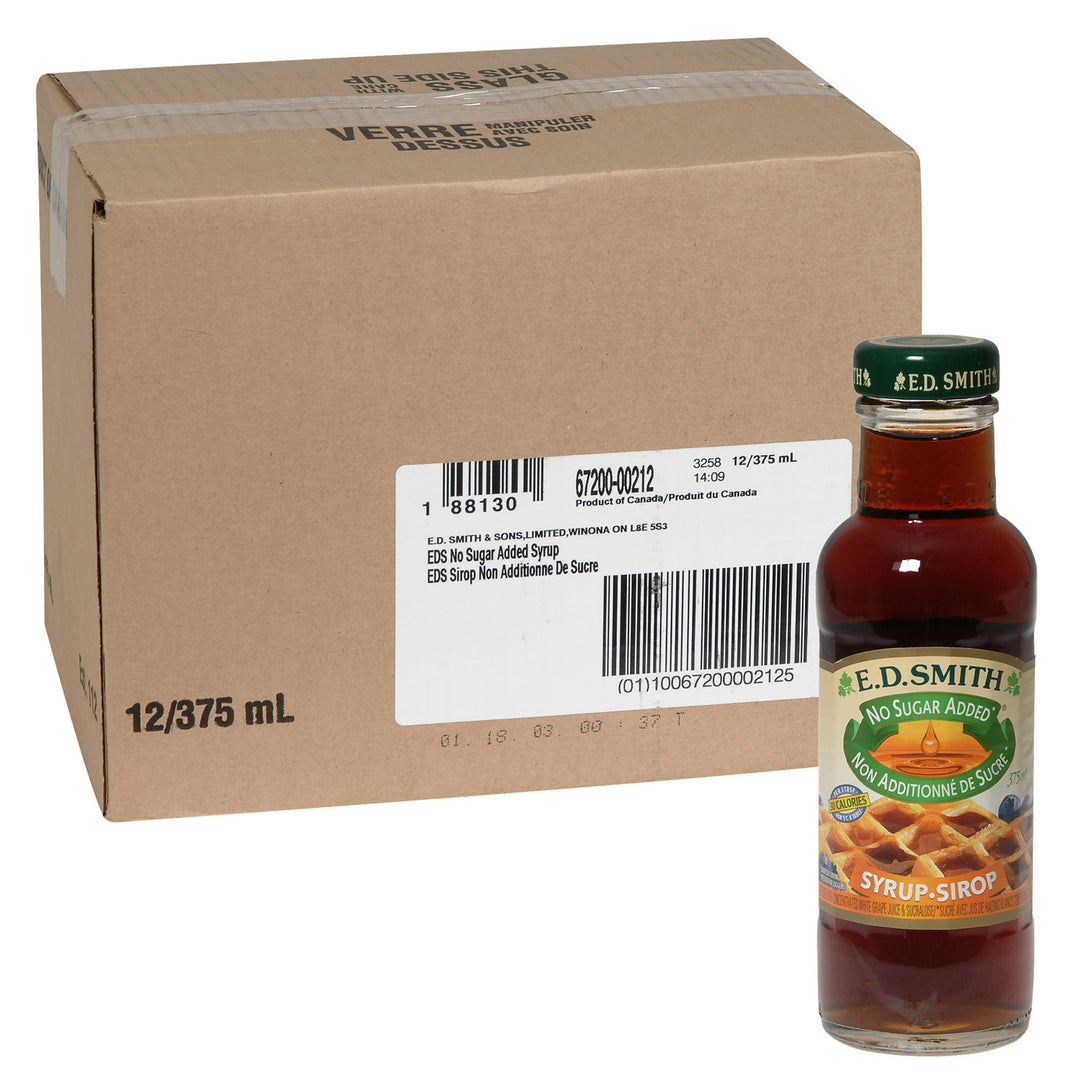 Syrup Table No Sugar Added - 12 x 375 mL - E D Smith & Son - Restaurant and Foodservice Ingredients - Canadian Distribution