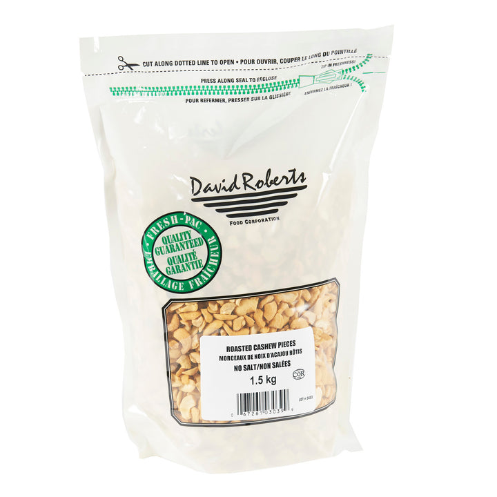 Nut Cashew Pieces Roasted No Salt - 2 x 1.5 kg - David Roberts - Restaurant and Foodservice Ingredients - Canadian Distribution