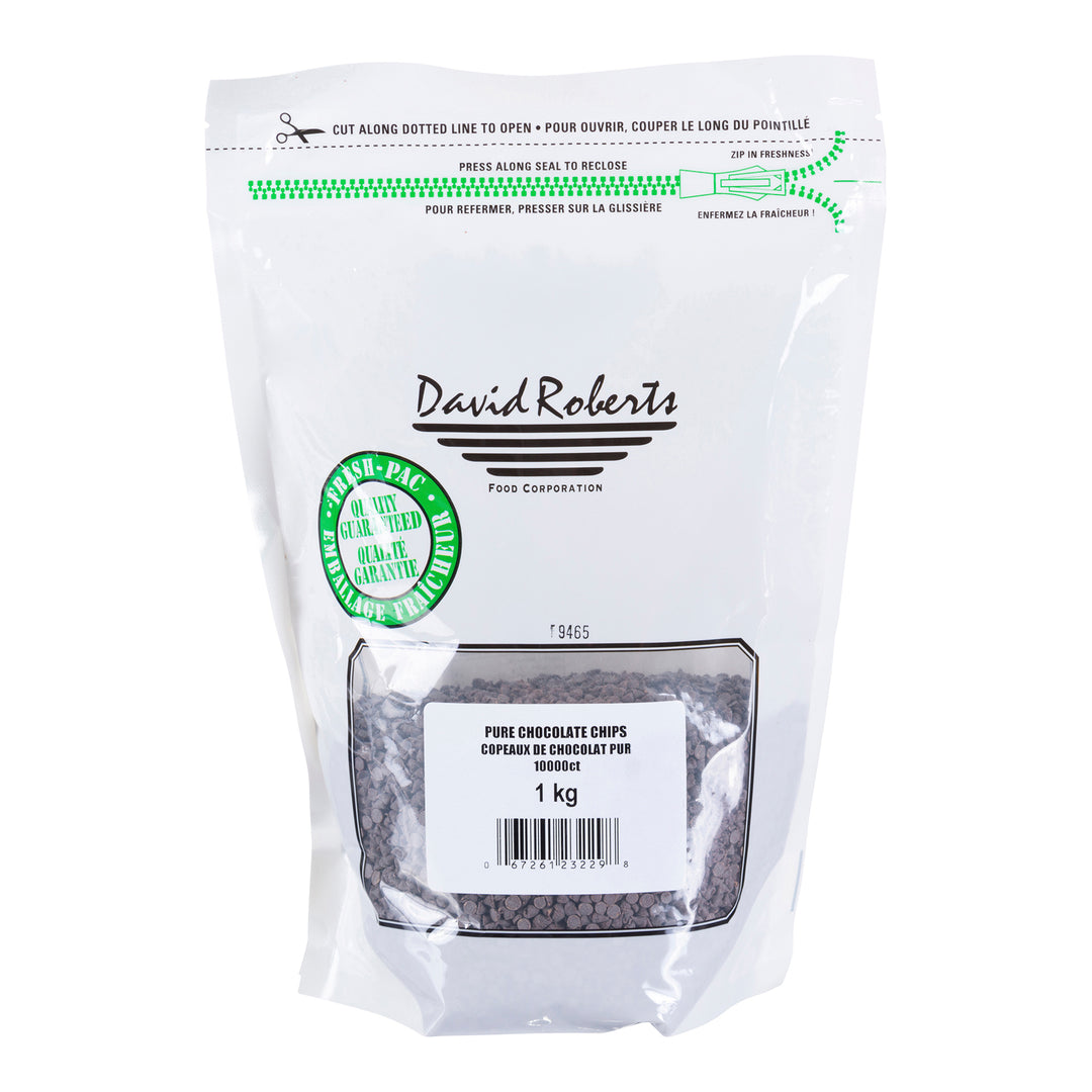 Chocolate Chip Semi-Sweet 10000 ct. - 3 x 1 kg - David Roberts - Baking Mixes and Ingredients - Canadian Distribution