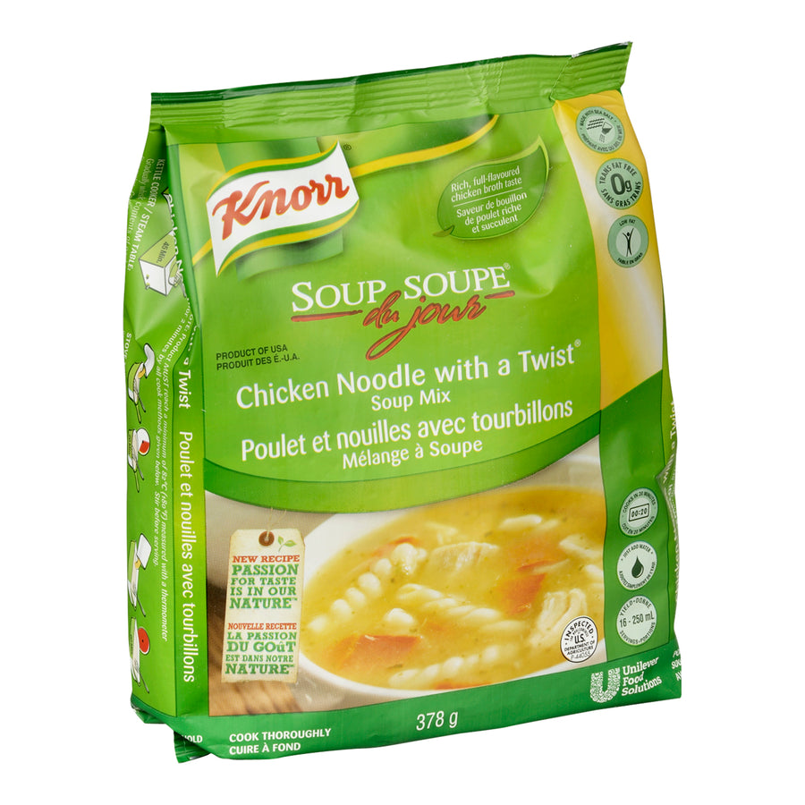 Soup Chicken Noodle With A Twist - 4 x 378 g - Knorr Swiss - Restaurant and Foodservice Ingredients - Canadian Distribution