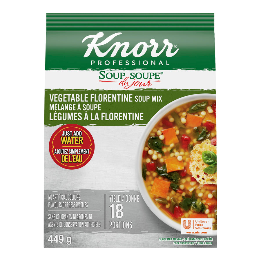 Soup Vegetable Florentine - 4 x 449 g - Knorr Swiss - Restaurant and Foodservice Ingredients - Canadian Distribution