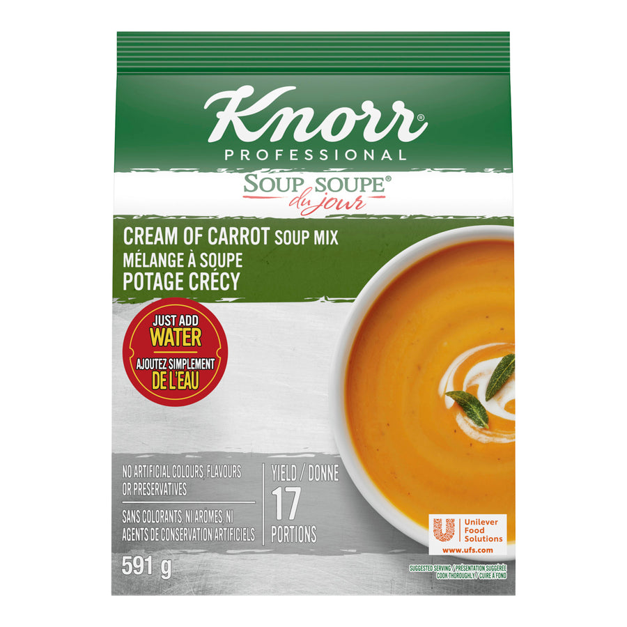 Soup Cream Of Carrot Gluten-Free - 4 x 591 g - Knorr Swiss - Restaurant and Foodservice Ingredients - Canadian Distribution