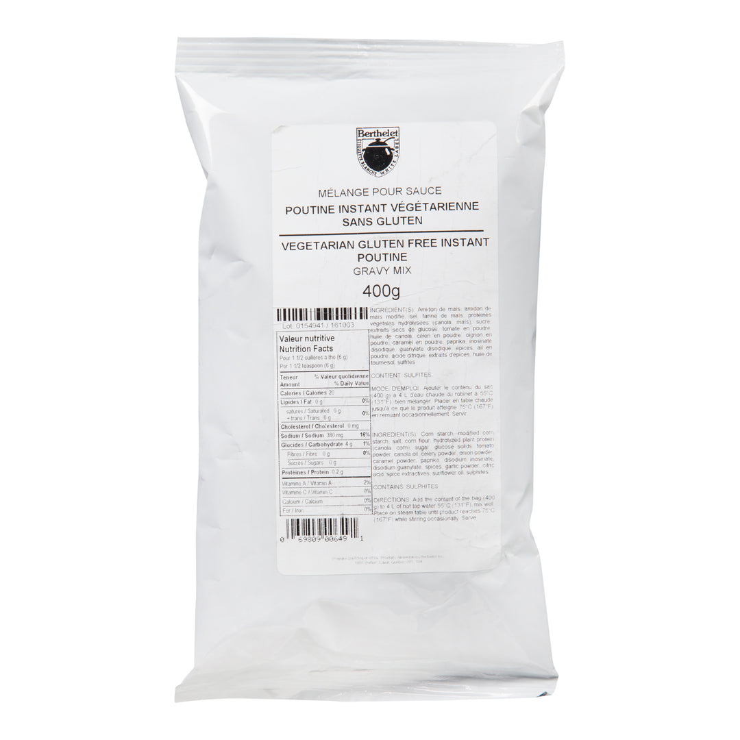 Sauce Mix Poutine Instant - 6 x 400 g - Etiquette Blanc - Restaurant and Foodservice Ingredients - Canadian Distribution