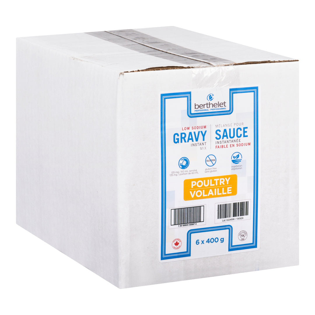 Poudre à sauce instantanée pour volaille, faible teneur en sodium - 6 x 400 g - Berthel Profess - Ingrédients pour restaurants et services de restauration - Distribution canadienne