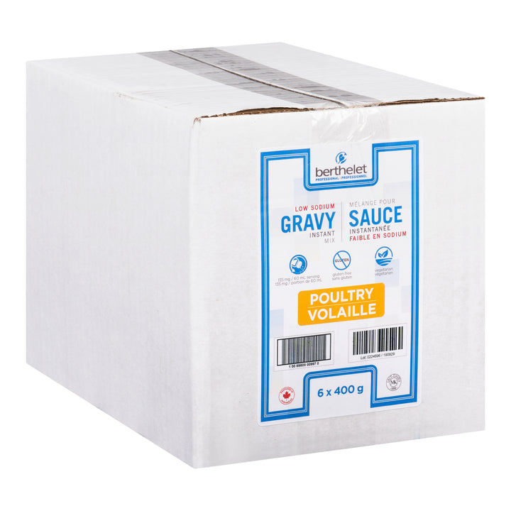 Poudre à sauce instantanée pour volaille, faible teneur en sodium - 6 x 400 g - Berthel Profess - Ingrédients pour restaurants et services de restauration - Distribution canadienne